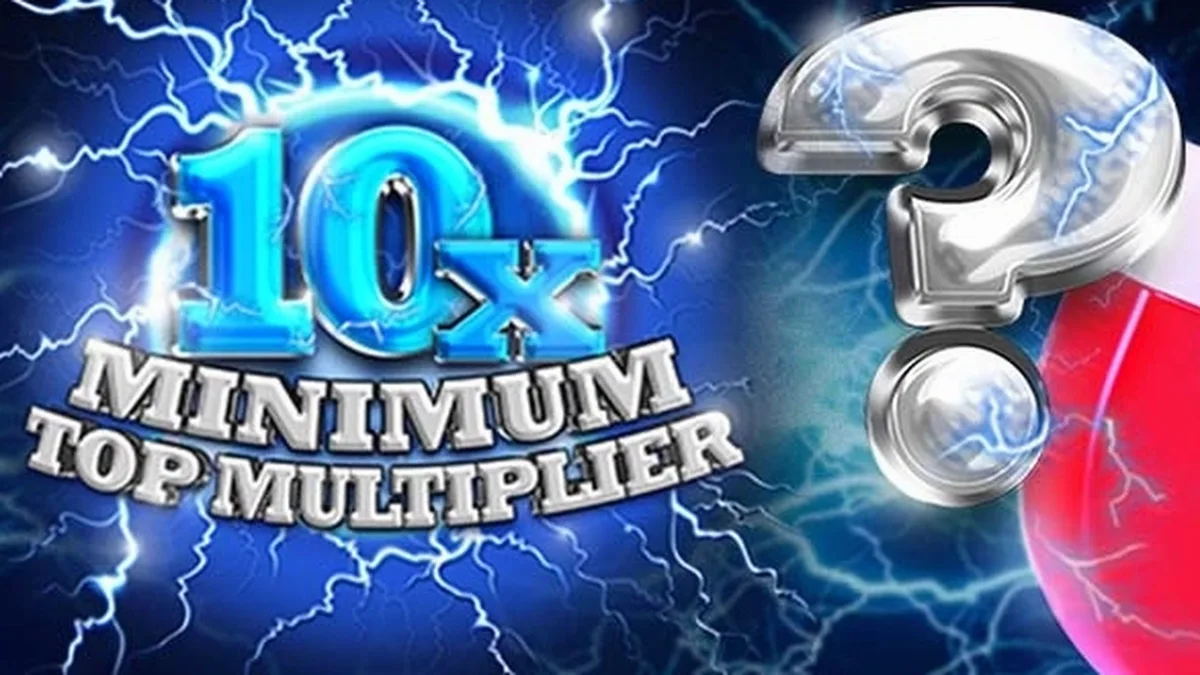 Tampilan antarmuka slot 10x Minimum Top Multiplier dengan lima gulungan.