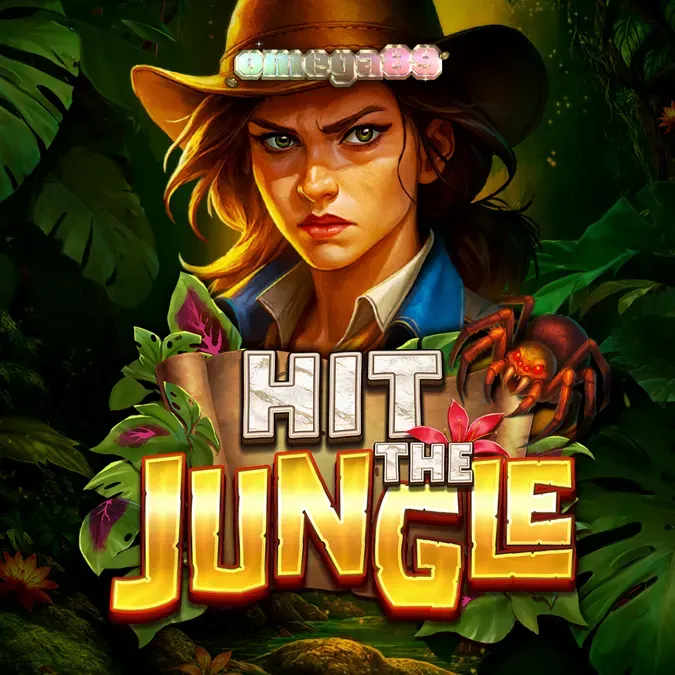 Tampilan visual slot Hit the Jungle dengan tema hutan dan simbol misteri